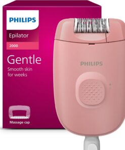 Philips Depiladora Serie 2000, depiladora con cable para piernas y cuerpo, dispositivo de depilación para mujeres, modelo BRE227/00