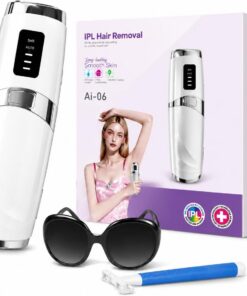 Depiladora Electrica Mujer, Control Inteligente de Temperatura, Depiladora Luz Pulsada, Disponible para Todo El Cuerpo, Laser Depilacion, Duradero, Luz Pulsada Depilacion, Blanco
