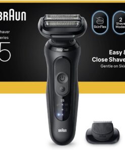 Braun Serie 5 Afeitadora Eléctrica, Hasta 50 Minutos, Cabezal de Recortadora de Precisión, Wireless para Hombre, Afeitadora en Húmedo y Seco, 100% Impermeable, 52-N1200S, Negro