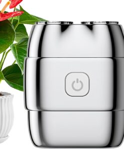 Mini Afeitadora Eléctrica Portátil En Y Húmedo Con Doble Cabezal Y Batería | Afeitadora Eléctrica para Hombre Máquina rotativa doble cabezal húmedo-para afeitado, viaje y diario