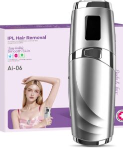 Motswedi Depiladora Láser IPL Mujer y Hombre, Máquina Depilación y Depilar Luz Pulsada Eléctrica Corporal Indolora Casa, Cuerpo, Piernas, Bikini, Axilas, Cara – Plateado