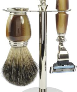 Golddachs 7331691714 - Kit de afeitado manual para hombre, color negro y marrón