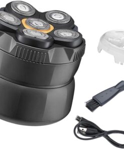 Afeitadora eléctrica impermeable para hombres calvos, pantalla LED húmeda/seca, recargable, rotatoria, recortadora de barba impermeable