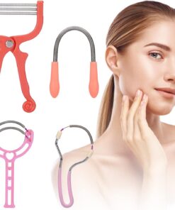 Depilador de primavera de acero inoxidable con resorte de 4 unidades, removedor de vello facial para mujeres, cara de barbilla, cabello de labios superiores, bigote de mujeres