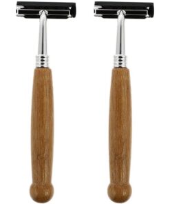 Ciieeo Maquinillas de Afeitar Mango de Madera de Bambú, 4 Unidades Portátiles y Fáciles de Usar, Ideales para Barberías, Ideas Día del Padre
