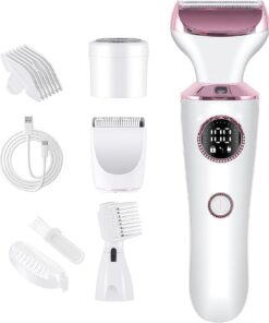 Recortadora eléctrica 4 en 1 para mujer, para nariz, cejas, bikinis, recortadora de vello corporal