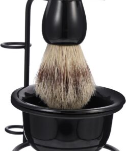 Ciieeo Kit de Afeitado para Hombre Cuenco de Afeitar de Acero Inoxidable y Brocha Ligera, Diseño Retro Fácil de Limpiar para Cuidado Personal Diario
