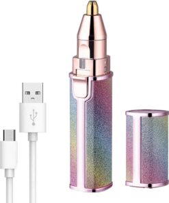 Dispositivo de afeitado eléctrico multifuncional para cejas y rostro, resistente, recargable por USB, recortadora de precisión de cejas integrada con luz LED