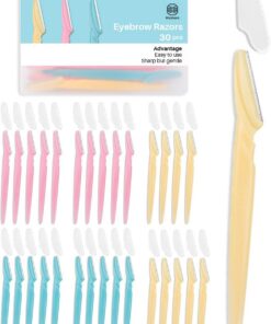 Herramienta Dermaplaning para la cara, 30 piezas de afeitar Dermaplane para cara, maquinillas de afeitar multiusos para mujeres y hombres, multicolor