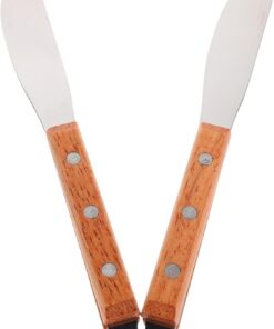 STOBAZA 2 Piezas Espátulas Aplicador Reutilizable para Depilación Cera de Acero Inoxidable y Madera para Vello Nasal y Corporal en Salones de Belleza y Uso en Casa