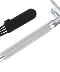 OUNONA Maquinilla de Afeitar de Seguridad de Estilo Retro Aleación de Aluminio, Afeitadora Manual para Vello Soporte Doble Afeitado Apurado y Duradero