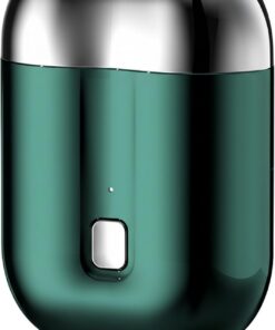 Mini afeitadora Mini afeitadora eléctrica para hombres, afeitadoras de doble cabezal listas para viajar con carga USB, tamaño de bolsillo portátil e impermeable para uso húmedo/seco, verde