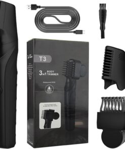 Recortadora de vello corporal para hombres y mujeres, afeitadora para depilación de bikinis, recortadora de ingle y cuerpo, afeitadora de brazo y barba, juego eléctrico