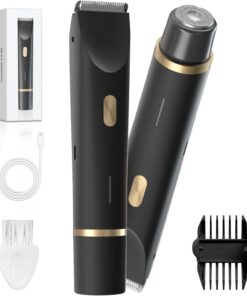 Recortadora de bikini para mujer, maquinilla de afeitar eléctrica 2 en 1 para vello púbico, línea de bikini y cuerpo, afeitadora de doble extremo, recargable por USB-C, IP67, diseñada para