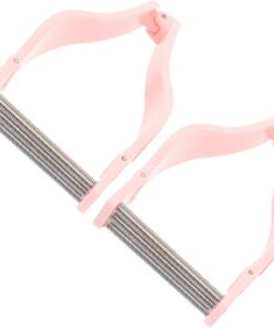 LIFKOME Depiladora Facial Manual de 2 Piezas para Mujeres Diseño de Resorte para Depilación de Vello en Mejillas y Mentón Uso Diario Color Rosa