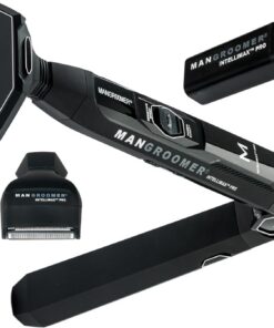 MANGROOMER - INTELLIMAX PRO - Nueva afeitadora de espalda con 2 cabezales flexibles amortiguadores, bisagra eléctrica, mango de alcance extremo y diseño avanzado de hoja extra ancha de 2.7 pulgadas