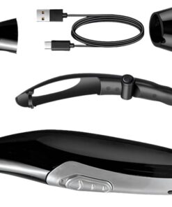Afeitadora eléctrica de vello corporal para hombres con mango extensible de hasta 46 cm, carga USB y uso en seco y húmedo, depilación higiénica