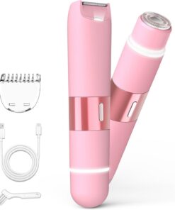 Recortadora de bikini para mujer, maquinilla de afeitar eléctrica de doble cabeza, recortadora de vello púbico con IPX7 impermeable y fácil de limpiar, recargable, sin dolor, Silk Glide Pro para