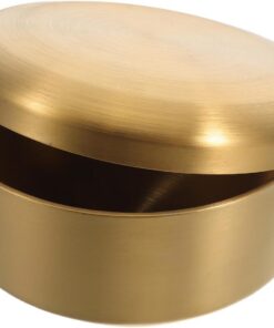 Hemobllo Cuenco para Espuma de Afeitado de Acero Inoxidable Dorado con Tapa | Recipiente Portátil para Crema, Uso en Viaje y Rutina Diaria, Acabado Moderno Minimalista