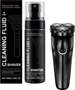 Limpiador de afeitadora eléctrica, spray quitamanchas tamaño compacto de 100 ml para cortadora de barba, fórmula de cuidado lubricante, accesorio de aseo para hombres, lavado de viaje, enjuague, use
