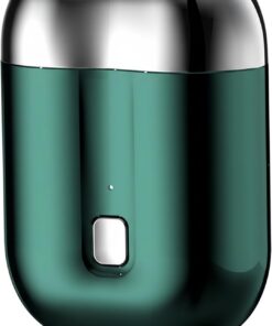 Mini afeitadora Mini afeitadora eléctrica para hombres, afeitadoras de doble cabezal listas para viajar con carga USB, tamaño de bolsillo portátil e impermeable para uso húmedo/seco, verde