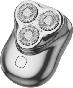 Afeitadora eléctrica pequeña para viajes, elegante, recortadora pequeña con cabezales flotantes, potente dispositivo de afeitado, textura ABS, recargable, recortadora de barba