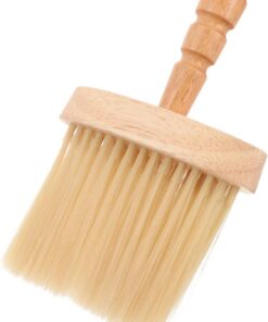 ULTECHNOVO Cepillo de Barbero Manual Mango de Madera Cepillo de Cuello para Limpiar el Cuello Cuidado Barba Masculina y Afeitado Masculino el Salón