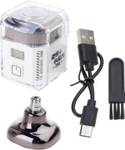 Afeitadora eléctrica para hombres pequeños, con pantalla LED, impermeable, portátil, lavable, pequeña, impermeable