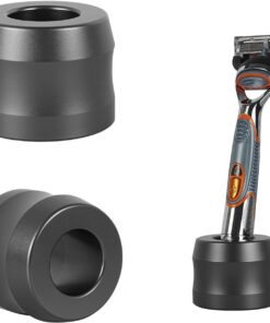 Linkidea Juego de 2 soportes para rasuradora de aleación de aluminio, diámetro de abertura 0,86" (22 mm) – soporte de afeitado para hombres para encimeras baño, compatible con Gillette Fusion 5 Power