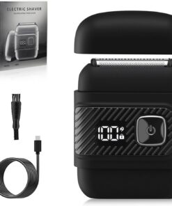 Afeitadora eléctrica para hombres, afeitadoras eléctricas recargables para hombres, recortadora de barba alternativa, aparato para viajes, afeitadora ergonómica
