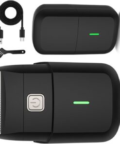 Afeitadora de papel de aluminio ultrafina, recargable por USB, portátil, diseño de cuchillas individuales para calvas y viajes de negocios, recargable eléctrica para hombres