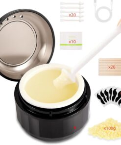 Kit de cera de nariz, kit de depilación de nariz y oreja para hombres y mujeres con cera de 100 g, 40 varillas, kit de depilación de nariz y oreja, calor rápido USB, control de temperatura inteligente
