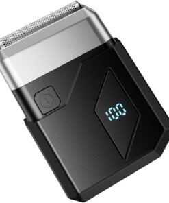 Máquina de afeitar eléctrica recargable para hombre pequeño, textura ABS, adecuada para viajes fáciles y afeitados rápidos, afeitadora eléctrica alternativa con pantalla digital