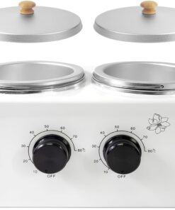 1.2L Double Portable Wax Warmer Machine for Painless Hair Removal, Women Men Professional Wax Heater with Adjustable Temperature Set, 40pcs Sticks
