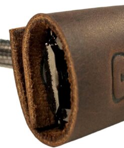 Hide & Groom, Juego de 2 fundas protectoras de cabeza de afeitar de doble borde para padrinos de boda, funda de viaje de afeitado con cierre a presión, cuero de grano completo, hecho a mano, color