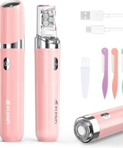 Removedor de vello facial para mujer, depiladora eléctrica 2 en 1 de deslizamiento suave, sin dolor, con luz LED, recargable por USB, portátil, para cara, labios, barbilla, piernas, bikini