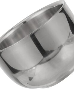 Happyyami Cuenco de Afeitar Varios estilos Borde Invertido para Hombres de Acero Inoxidable Fácil de Espumar Crema de Afeitar Varios estilos Adecuado para Barbería en Casa y Afeitado Cómodo