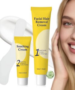 Crema Depilatoria Facial Suavizado de Larga Duración y Preciso | Crema Depilatoria Facial para Piel Sensible Para Viajes Citas Reuniones Desplazamientos Preparación de Novia Salón de Verano
