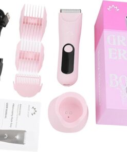 Recortadora eléctrica de vello corporal para hombres y mujeres con base de carga USB de cerámica reemplazable