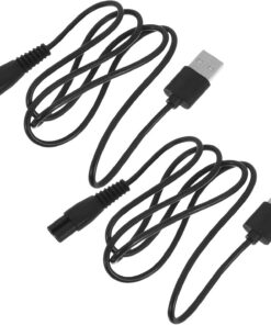 Ciieeo Cable de Carga para Afeitadora Eléctrica 2 Unidades 80 CM Protección Térmica Compatible Máquinas de Afeitar y Depilación
