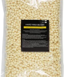 Cuentas de cera dura de 1000 g, granos de cera para depilación, depilación indolora, pelusas depilatorias sin rayas, granos de película sólida, no necesita tiras (crema)