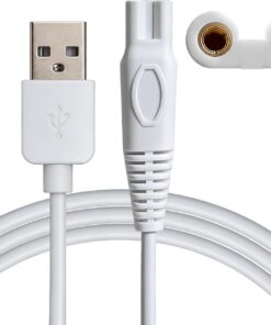 Cable de carga USB de 5 V para afeitadora eléctrica para mujer, cable de carga de repuesto compatible con kit de afeitadora de cabeza, accesorios de afeitado para hombres y mujeres, cable de
