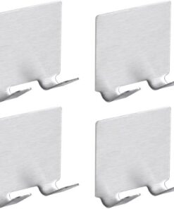 4 soportes para maquinilla de afeitar de acero inoxidable, montaje en pared, estilo moderno, gancho doble