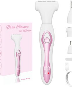 Recortadora de Bikinis para Mujer, Afeitadora eléctrica a Prueba de Agua, Juego de afeitadora de Bikinis 4 en 1, recortadora de Cabello, afeitadora Corporal para Nariz, Cejas, Cabello, Afeitadora