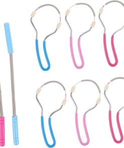OUNONA Depiladora Facial Manual 8 Piezas para Mujeres de Acero Inoxidable para Depilación Facial y Cuello Diseño Ergonómico y Portátil en Casa o Trabajo