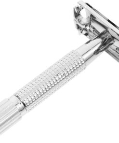 GANAZONO Maquinilla de Afeitar Afeitadora Facial de Seguridad de Acero Inoxidable y Abs, Plata Fácil Manejo y Deslizamiento, para Afeitado Facial
