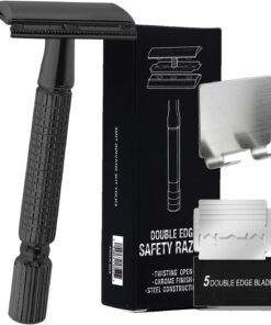 Razoras de doble borde para hombres, maquinillas de afeitar de doble borde | Razoras de afeitar de seguridad con 5 recargas para una experiencia de afeita