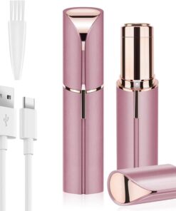 Removedor de vello facial para mujer, mini recortadora de vello facial, recargable por USB, afeitadora facial sin dolor para mujer, para vello facial, labios superiores, pelusa de melocotón, cuerpo de