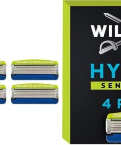 WILKINSON SWORD - Hydro 5 cuchillas de afeitar sensibles para hombres, aloe vera para reducir la irritación, gel hidratante y recortadora de precisión, paquete de 8 recambios de cuchillas de afeitar