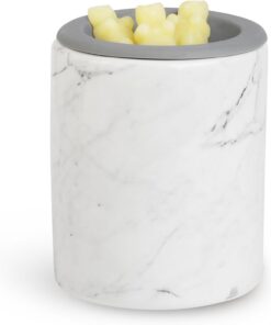 Happy Wax - Mini calentador de cera Mod en mármol- perfecto derretimiento de cera de cerámica eléctrica y decorativa o calentador para derretir cera perfumada. (Melts no incluidas) (mármol)